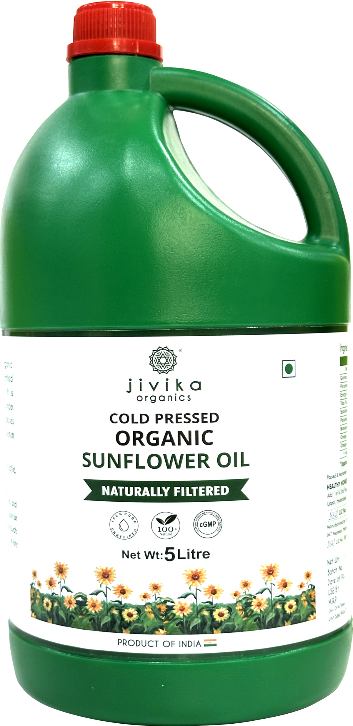 Jivika Organic Sunflower Oil 5ltr