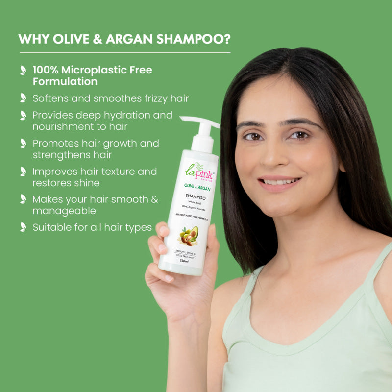 La Pink Olive & Argan Shampoo for Smooth and Frizz-Free Hair 250ml