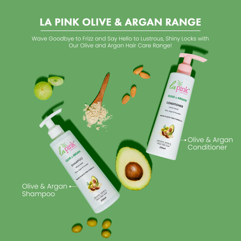 La Pink Olive & Argan Shampoo for Smooth and Frizz-Free Hair 250ml