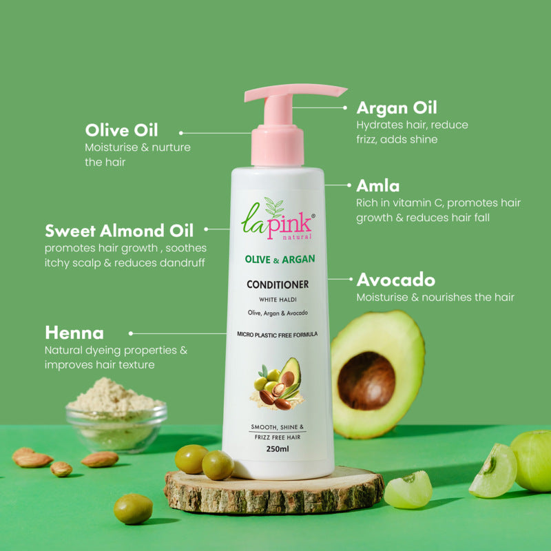 La Pink Olive & Argan Conditioner for Smooth and Frizz-Free Hair 250ml