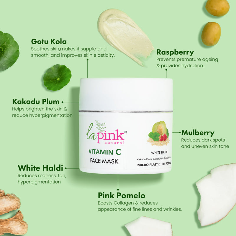 La Pink Vitamin C White Haldi Face Mask  100gm