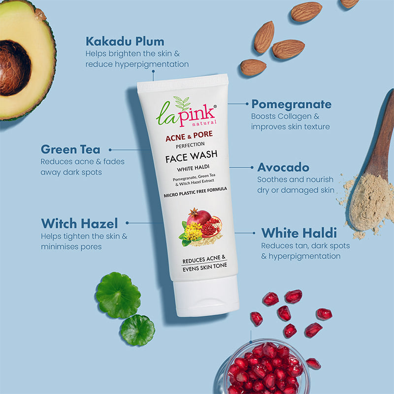 La Pink Acne & Pore Perfection Face Wash for Acne Reduction & Even Skin Tone 100ml