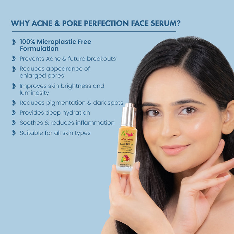 La Pink Acne & Pore Perfection Face Serum with White Haldi for Acne Reduction & Even Skin Tone  30ml