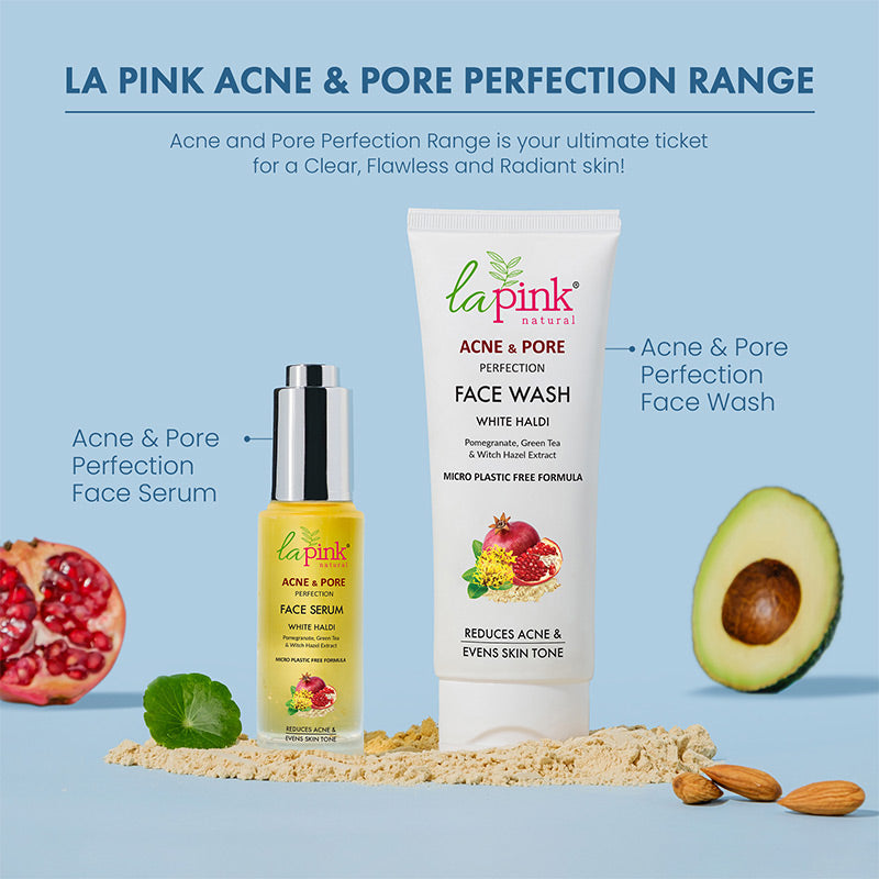 La Pink Acne & Pore Perfection Face Serum with White Haldi for Acne Reduction & Even Skin Tone  30ml