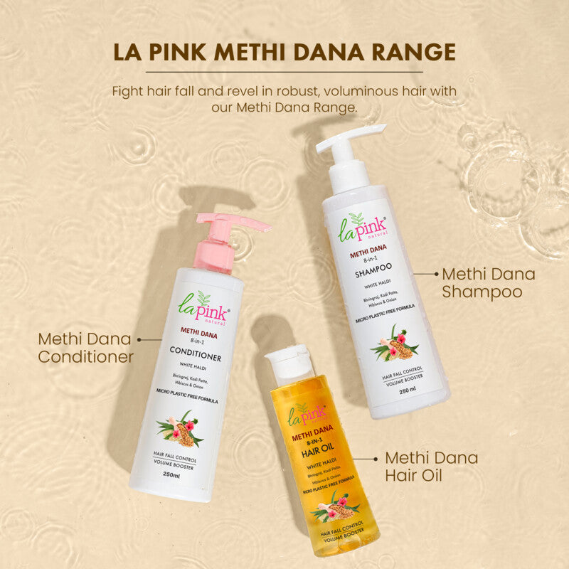 La Pink Methi Dana 8-in-1 Hair Oil for Hair Fall Control  150ml