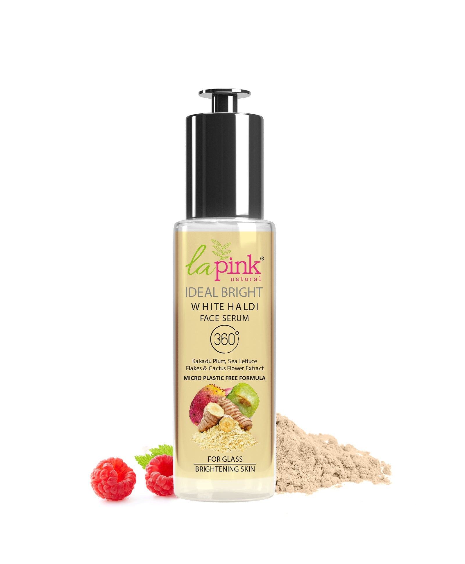 La Pink Ideal Bright Face Serum | 100% Microplastic Free Formula | For Glass like Brightened skin, Evens Skin Tone for All Skin Types | 40+10ml Extra