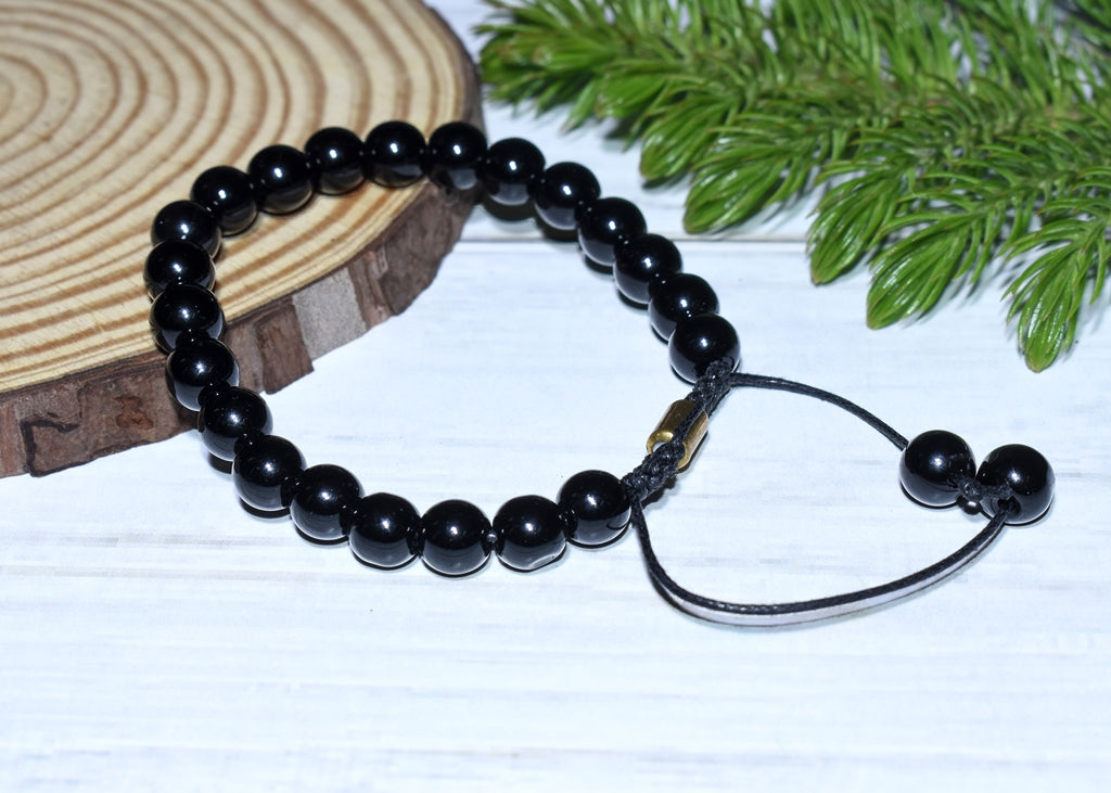 Real Black Tormaline Stone Healing Bracelate