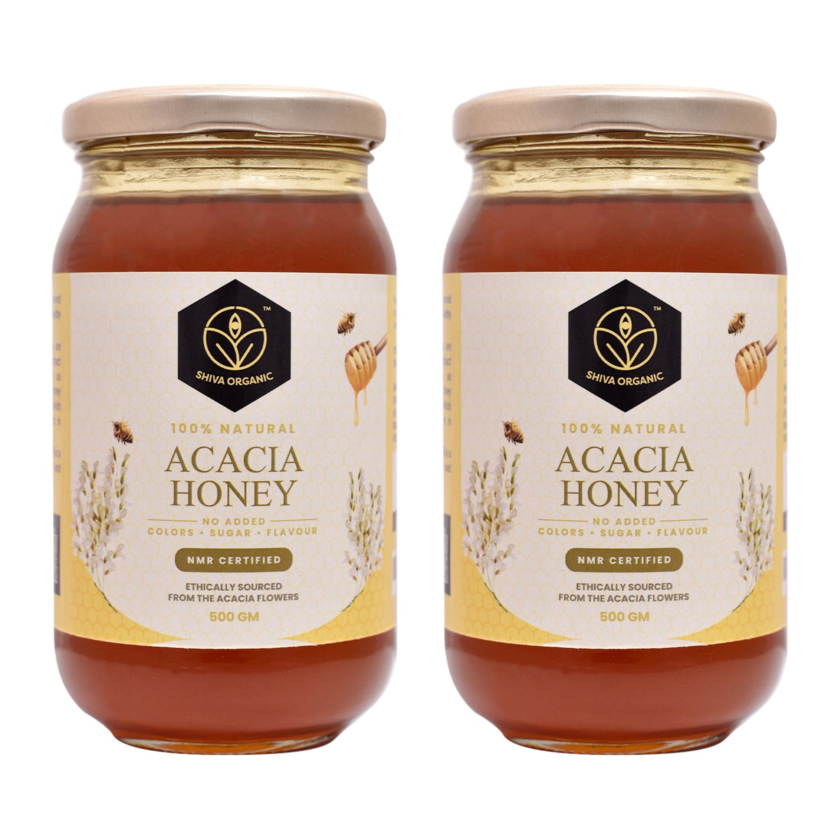 Shiva Organic Acacia flower Honey - 1kg | NMR certified 100% Natural Healthy and Pure Honey | No Added Sugar Flavour Unadulterated Sourced ethically from Acacia flower