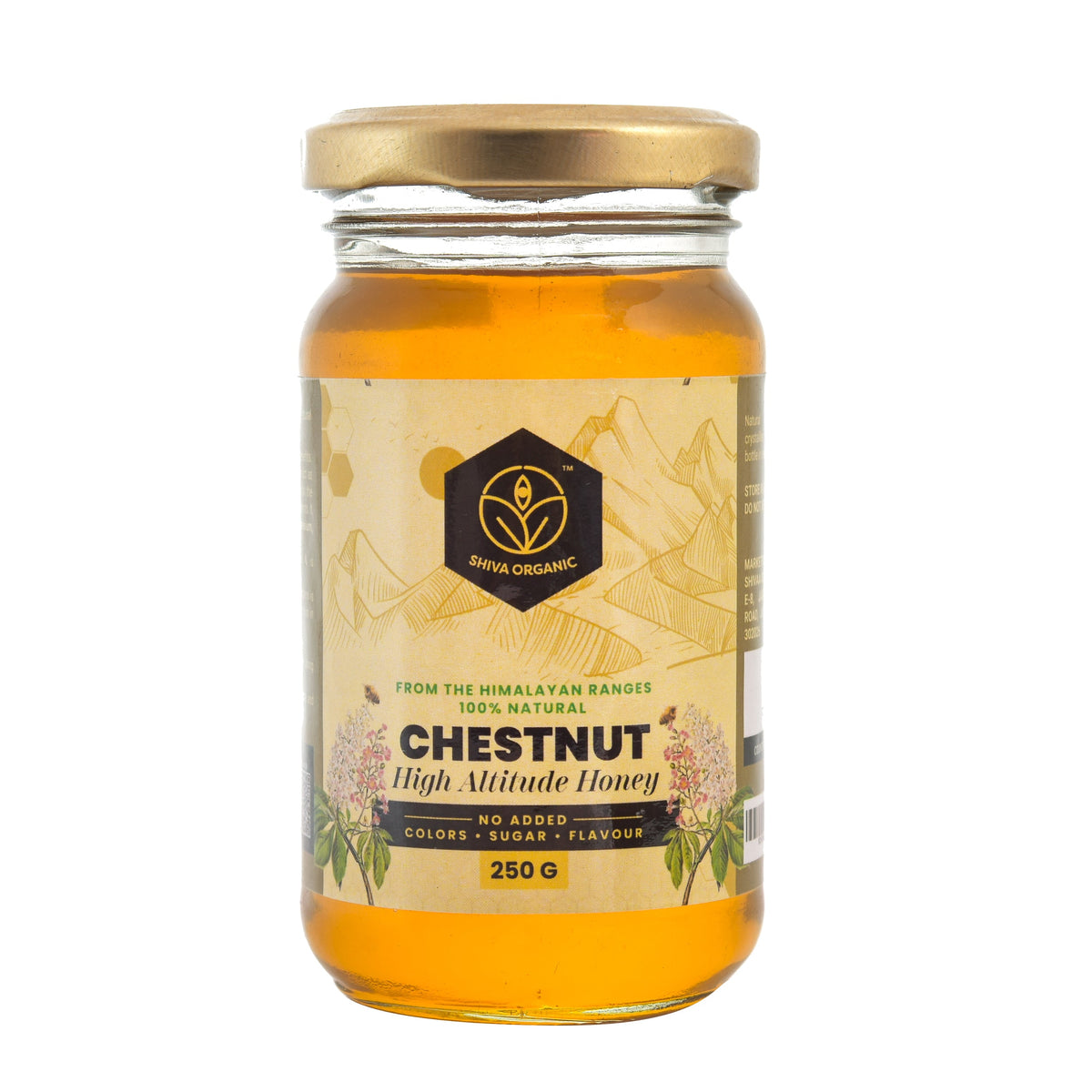 Shiva Organic Chestnut honey High Altitude Himalayan Honey 250 gm Pure and Natural Honey from Himalayan range No added sugar