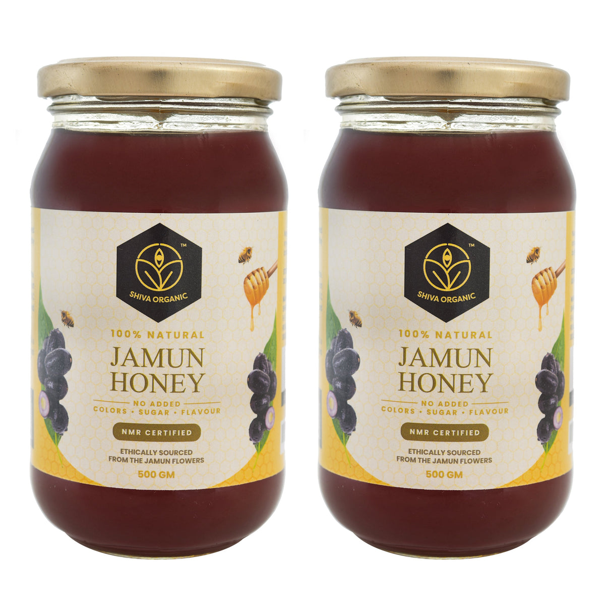 Shiva Organic Jamun Honey 1 KG NMR Tested 100% Natural Healthy and Pure Honey No Added Sugar Flavour Unadulterated Sourced ethically from Jamun flowers