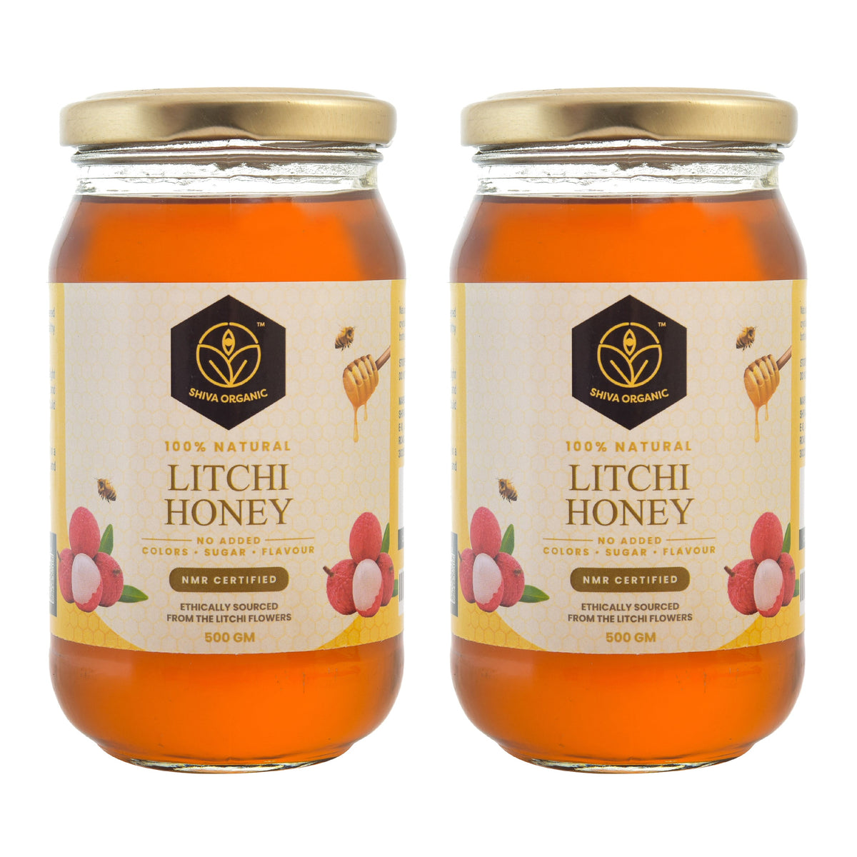 Shiva Organic Natural Nectar Litchi Honey - 1kg | 100% Raw Pure Honey | Sourced from Litchi Flowers | NMR Tested