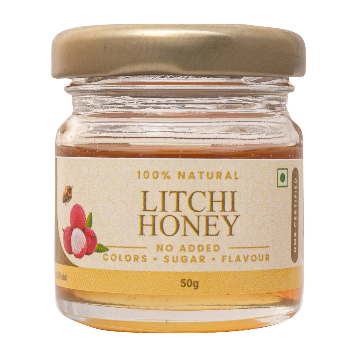 Shiva Organic Litchi Honey 50 G NMR Tested 100% Natural Healthy and Pure Honey No Added Sugar Flavour Unadulterated Sourced ethically from Litchi flowers