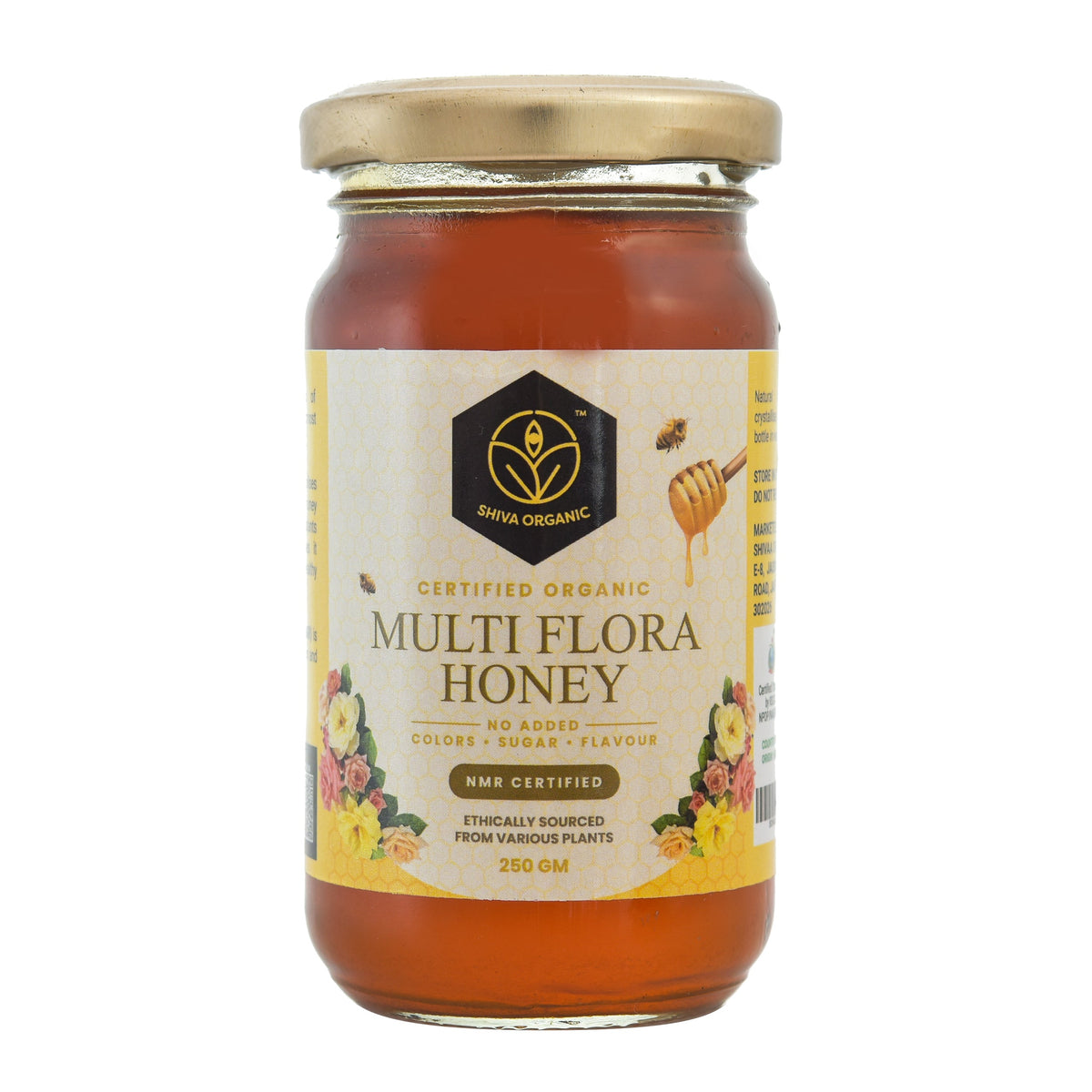 Shiva Organic Natural Nectar Honey | 100% Raw Pure Honey | Sourced from from Eucalyptus Flowers | NMR Tested |Tasty (Multiflora Honey, 250 g)