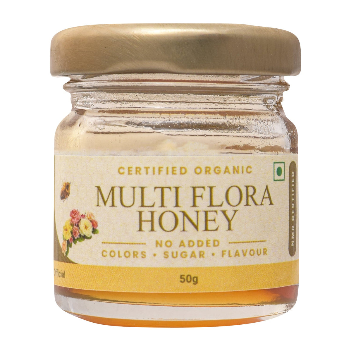 Shiva Organic Honey 50 grams NMR certified 100% Natural Healthy and Pure Honey No Added Sugar Flavour Unadulterated Sourced ethically (Pack Of 1) (Multi Flora Honey - Certified Organic)