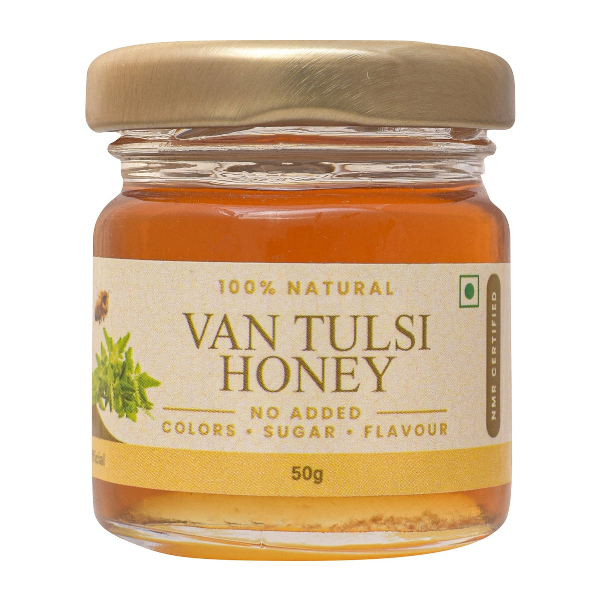 Shiva Organic Van Tulsi Honey - 100% Natural Unrocessed I No Added Sugar, Flavour, Colour I Sourced Ethically from Van Tulsi Flowers Hilly forest - Boost Energy, Immunity (50 g)