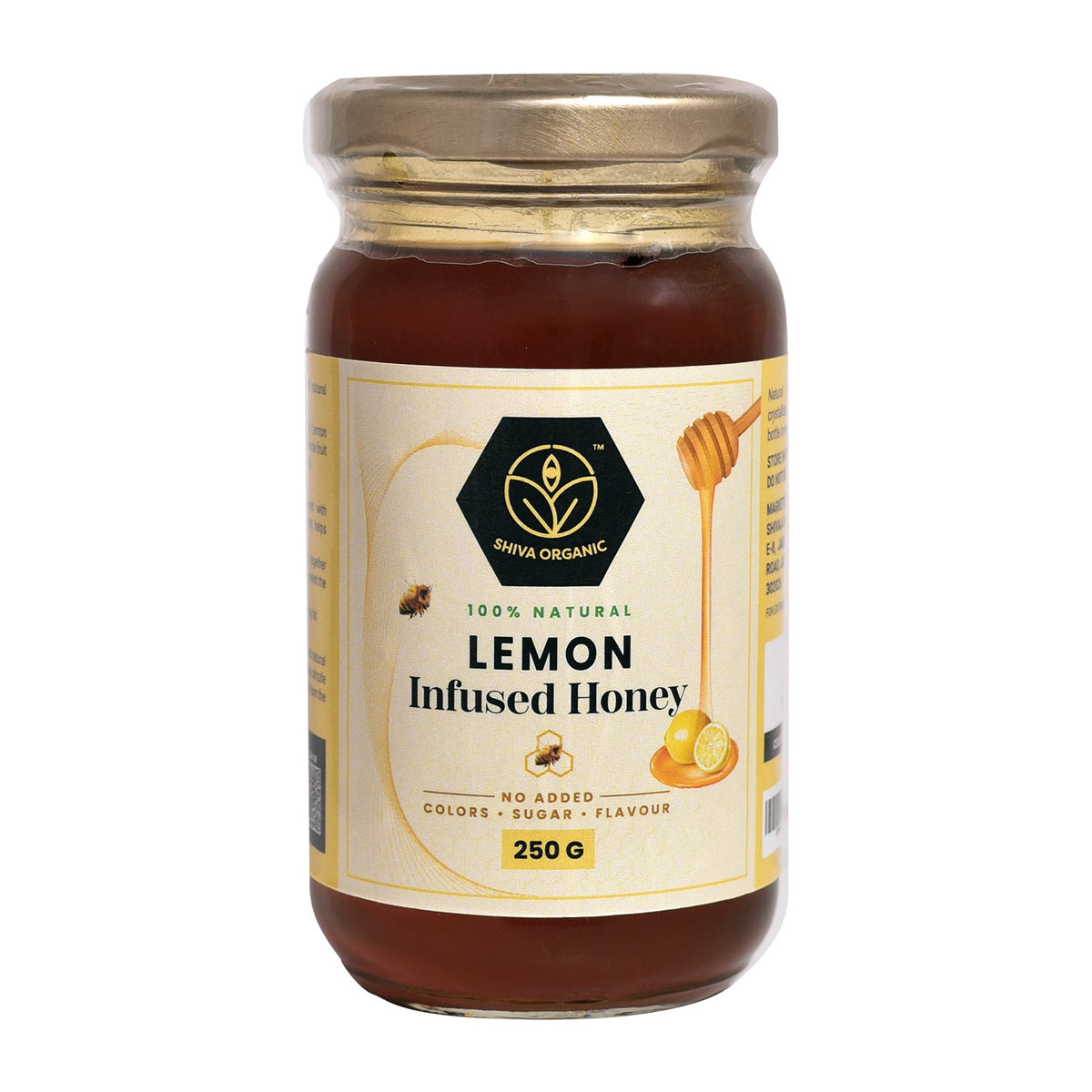 Shiva Organic Infused Honey |100% Natural Organic and Pure Honey No Added Sugar No Added Color Flavour Unadulterated (Lemon Infused Honey, 250 g)