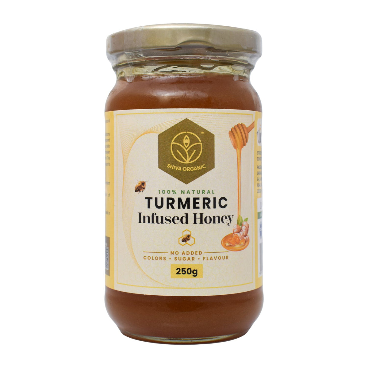 Shiva Organic Turmeric Infused Honey - 100% Natural and Pure Organic Honey 250 gm High Curcumin Level