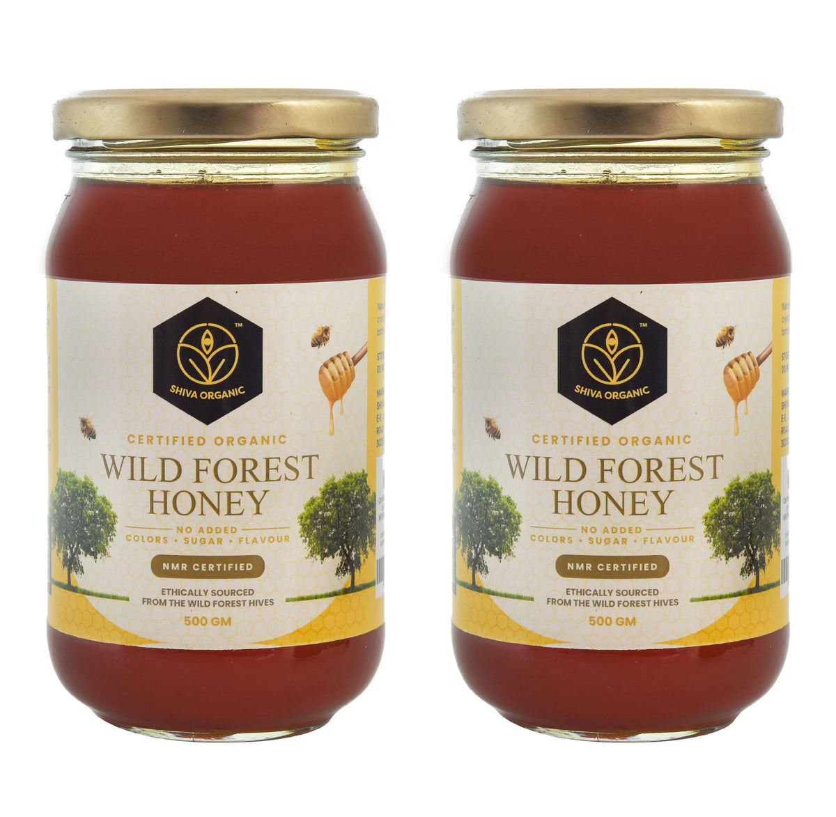 Shiva Organic Wild Forest Honey NMR and NPOP certified 100% Natural Healthy and Pure Honey No Added Sugar Flavour Unadulterated Sourced ethically - 1 KG