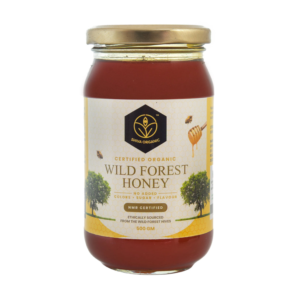 Shiva Organic Wild Forest Honey 500 grams NMR and NPOP certified 100% Natural Healthy and Pure Honey No Added Sugar Flavour Unadulterated Sourced ethically