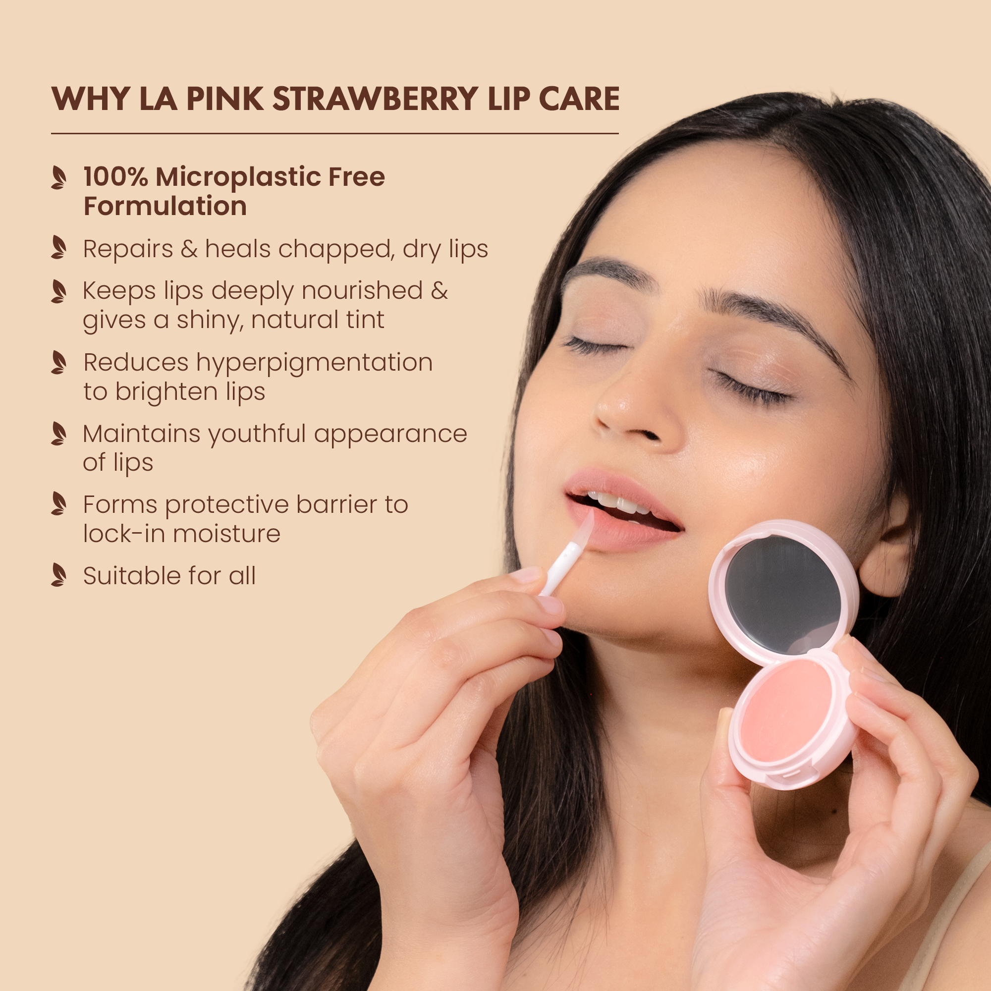 La Pink Strawberry Lip Care with White Haldi for Shiny & Natural Tint  15 gms