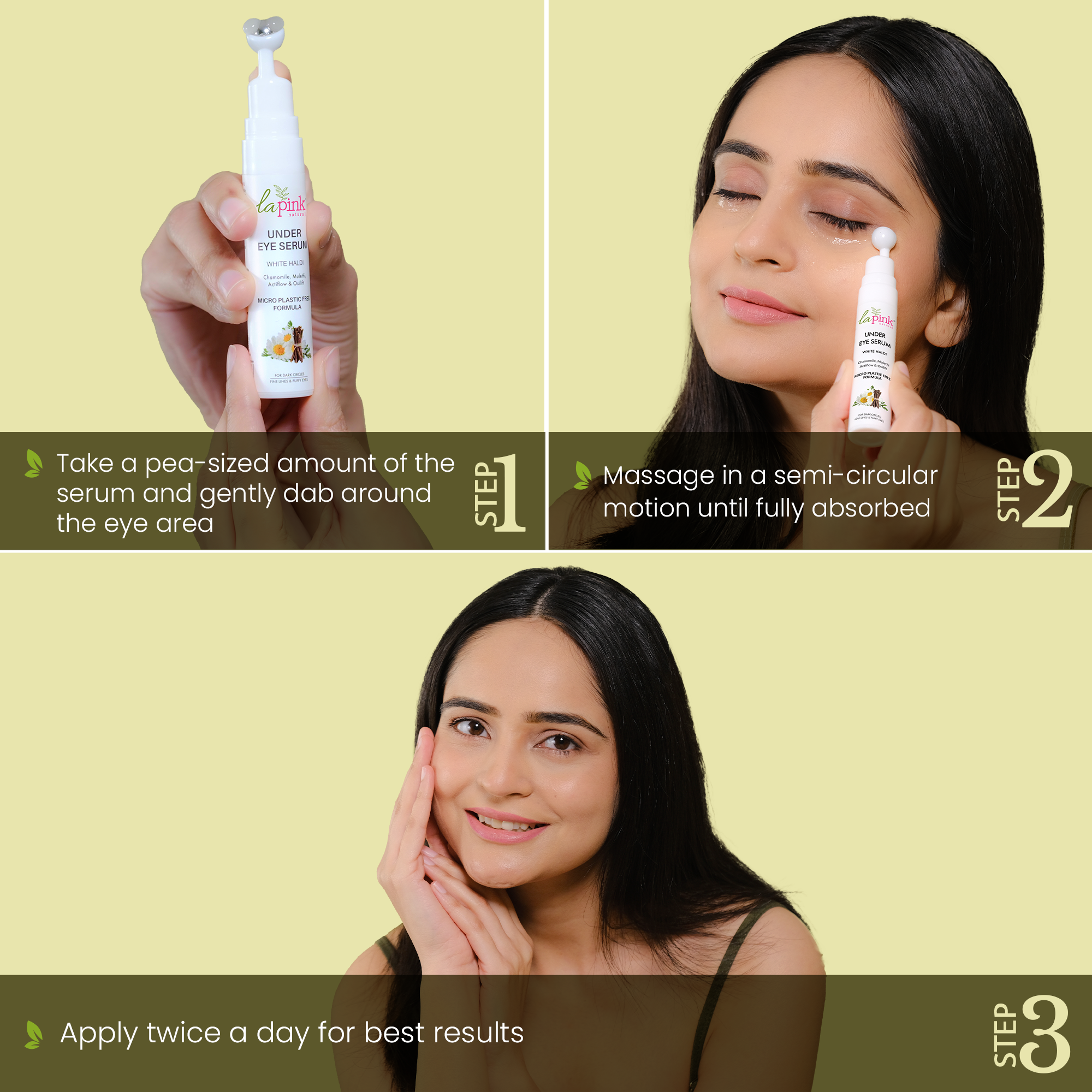 La Pink Young Forever Under Eye Serum with White Haldi for Dark Circles and Puffy Eyes 15 ML