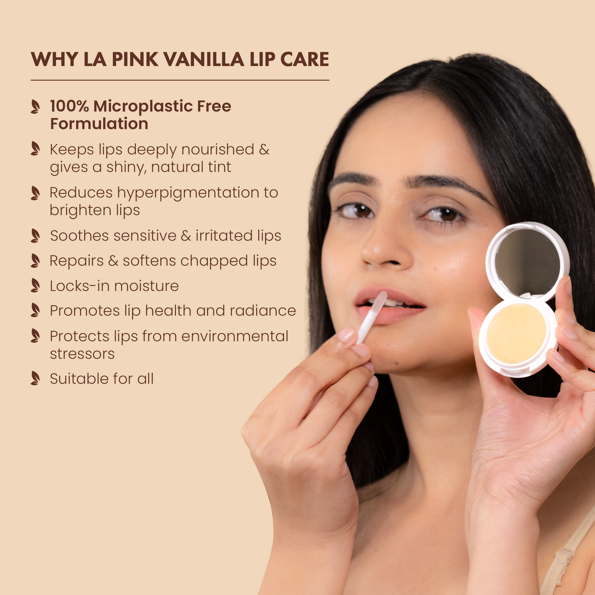 La Pink Vanilla Lip Care with White Haldi for Shiny & Hydrated Lips 15 gms