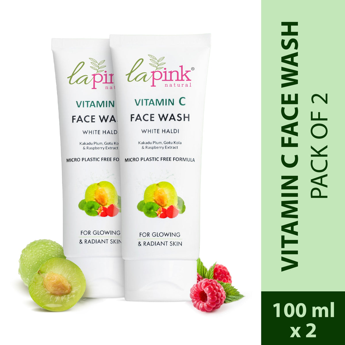 Vitamin C Face Wash with White Haldi for Glowing & Radiant Skin  (Pack of 2)