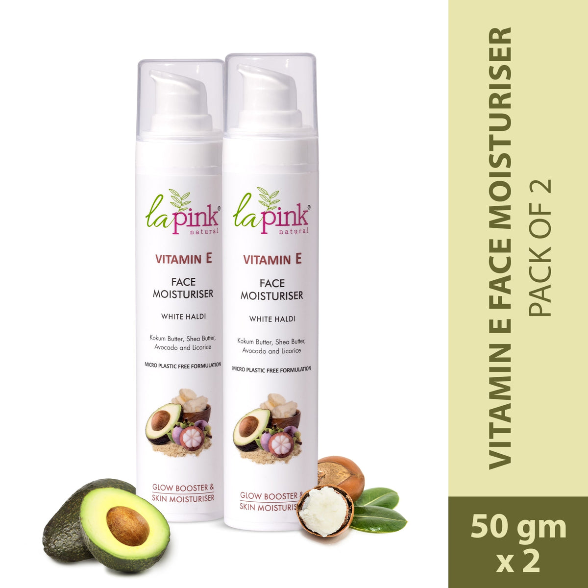 Vitamin E Face Moisturiser with White Haldi for Glow & Moisturization  (Pack of 2)