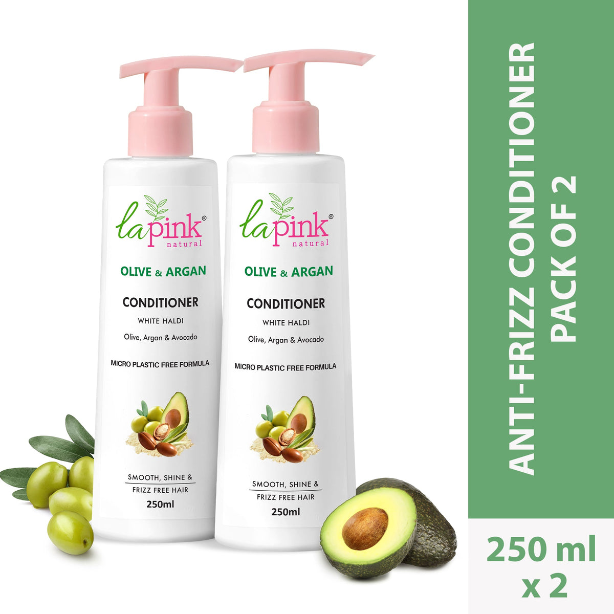 Olive & Argan Conditioner for smooth and frizz-free hair  (Pack of 2)