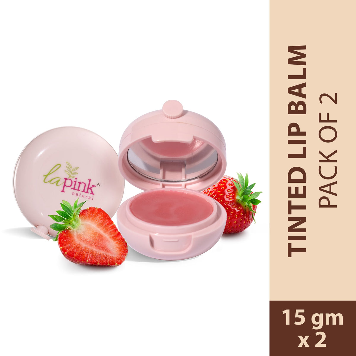 Strawberry Lip Care with White Haldi for Shiny & Natural Tint  (Pack of 2)