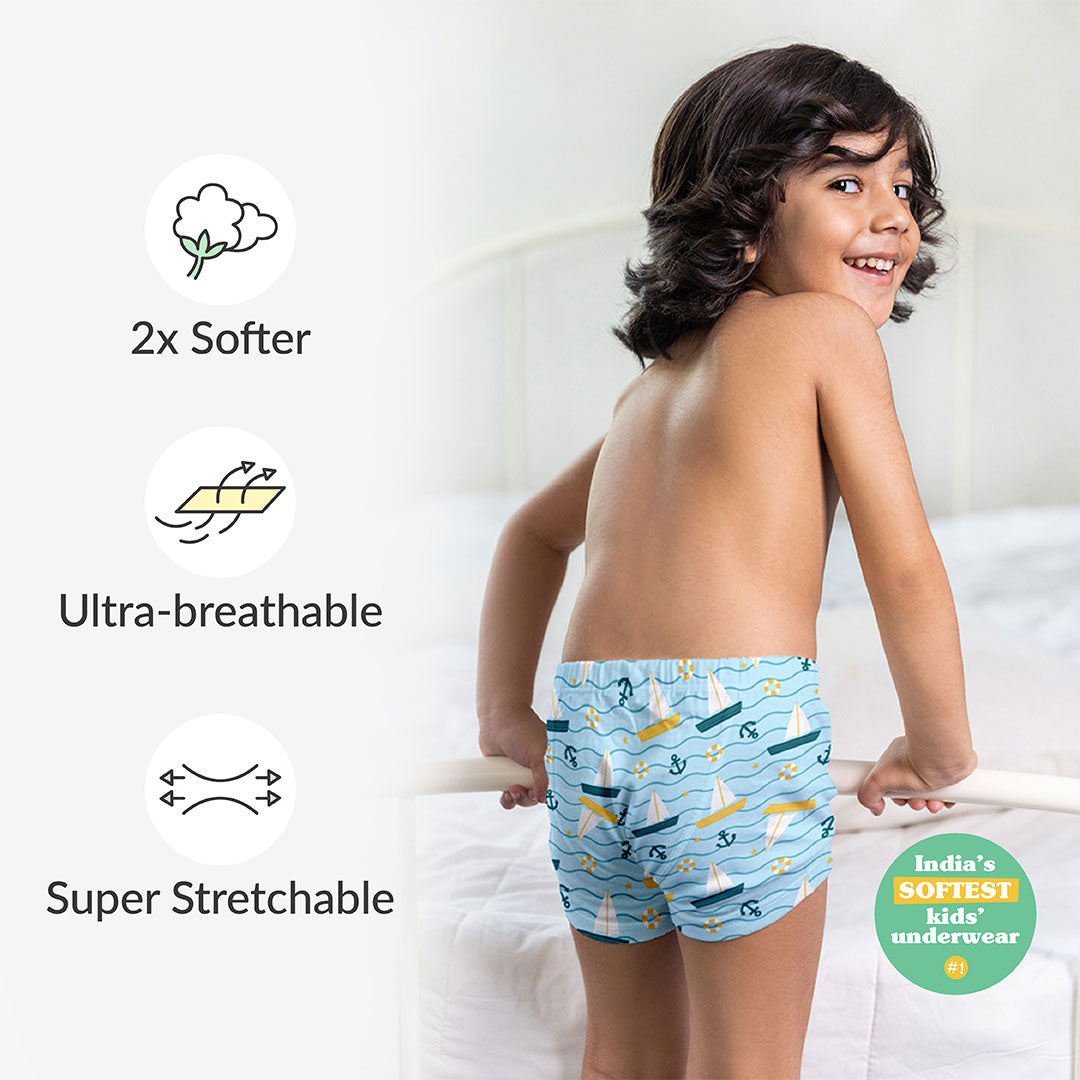 Choose Print and Size for Young Boy Trunks - Pack of 3