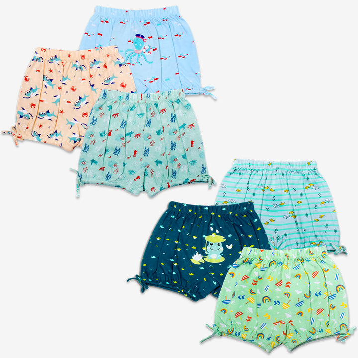 Young Girl Bloomer-6 Pack (Sea-saw - Rainy Poppins)