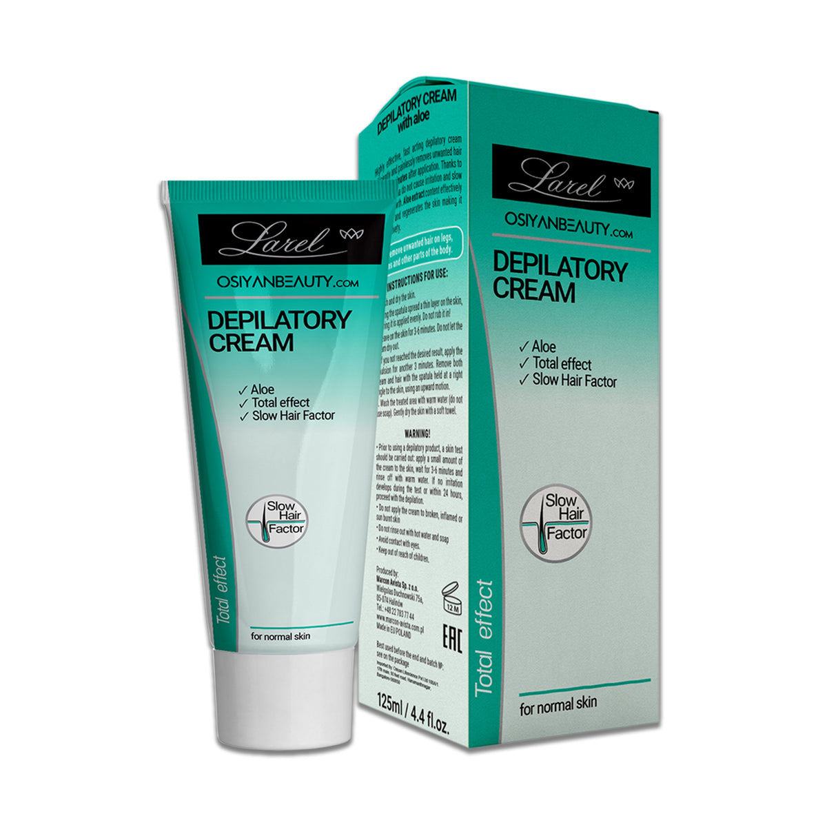 Depilatory cream  Aloe, Total Effect and slow hair factor(Made in Europe)