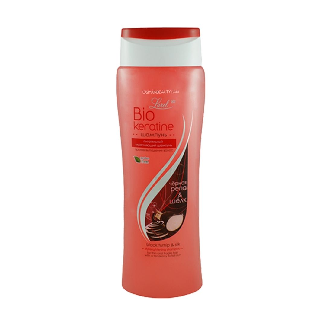 BIO KERATINE Shampoo with black turnip extract and silk Strengthening for thin and fragile hair (Made in Europe)
