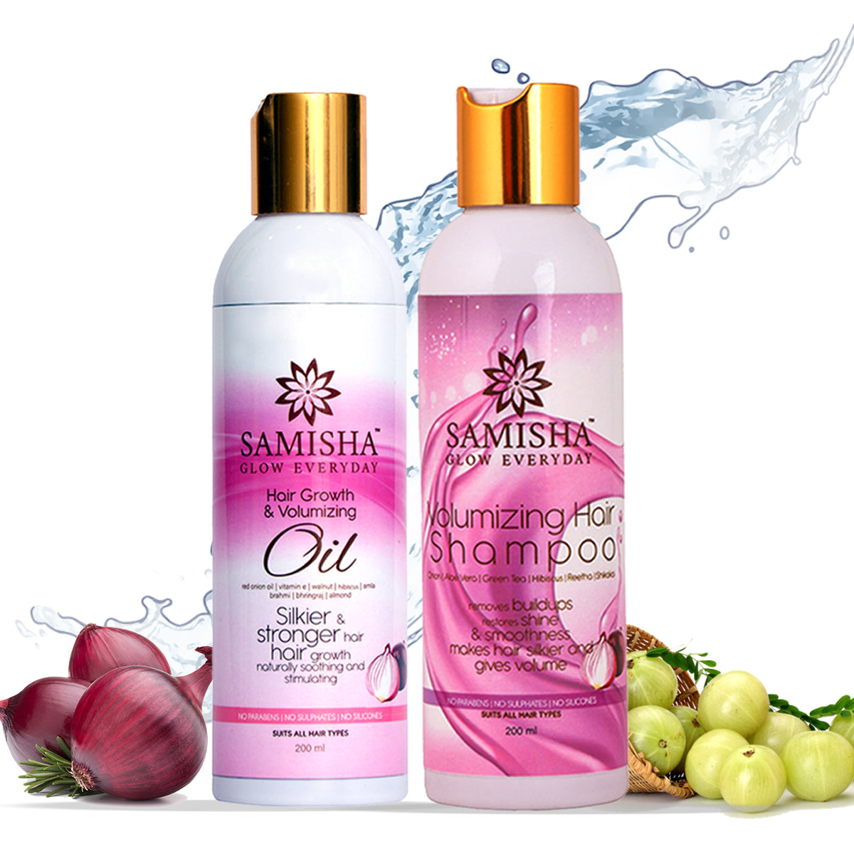 Samisha Organic Red Onion Ultimate Hair Care Regime (Shampoo+Hair Oil) - 400 ML