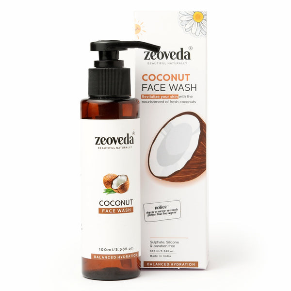 Zeoveda Natural Coconut Facewash with Coconut Extracts, Coconut Oil, and Coconut Water For Skin Moisturization | Hydration | For Men and Women | Suitable for all skin type
