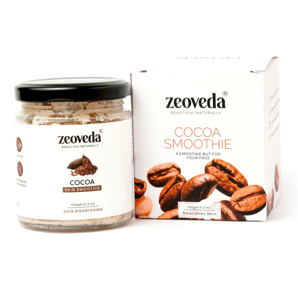 Zeoveda Natural Cocoa Skin Smoothie Face Wash With Cocoa Butter And Coconut Oil For Dry Skin | Natural, SLS & Paraben Free Face Pack for Glowing Skin for both Men & Women