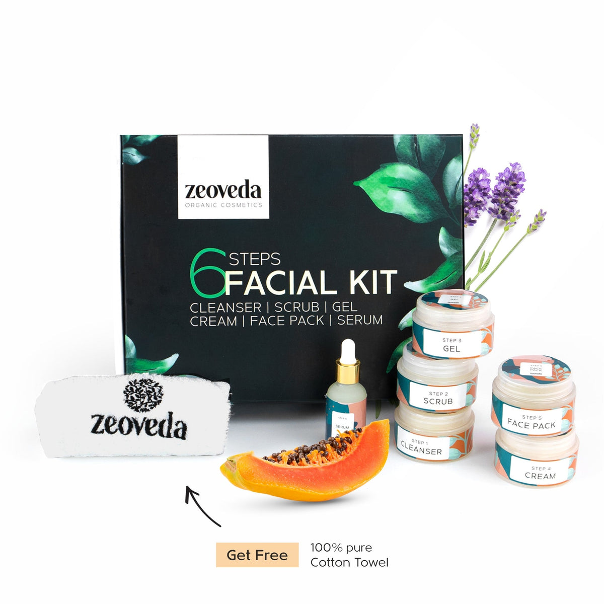 Zeoveda Skin Pore Tightening Facial Kit for Men & Women | Skin Rejuvenating  | Natural Glow | Unisex Skin Care Gift for all Occasions | Sulphate & Paraben-Free | 6 Easy Steps + Free Towel