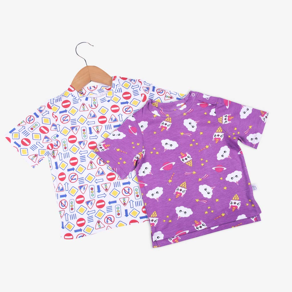 Short Sleeve Tee - 2 pack - Planet Unicorn - Street Signs