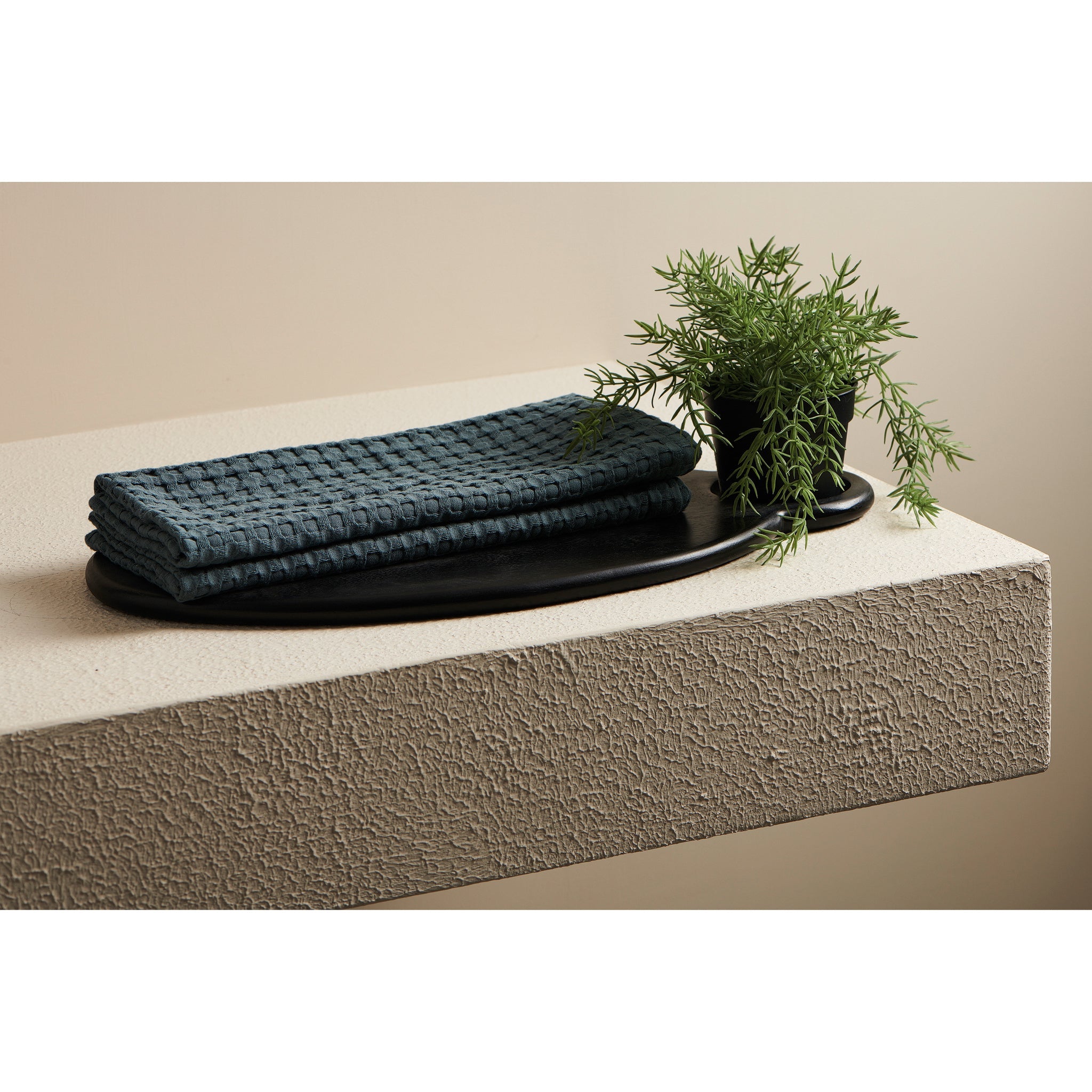 Beehive Bamboo Textured Waffle Hand Towel-storm