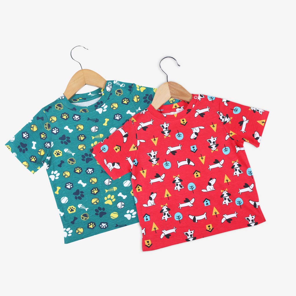 Short Sleeve Top & Shorts Set - 2 pack - Treats and Tails - Furry Love