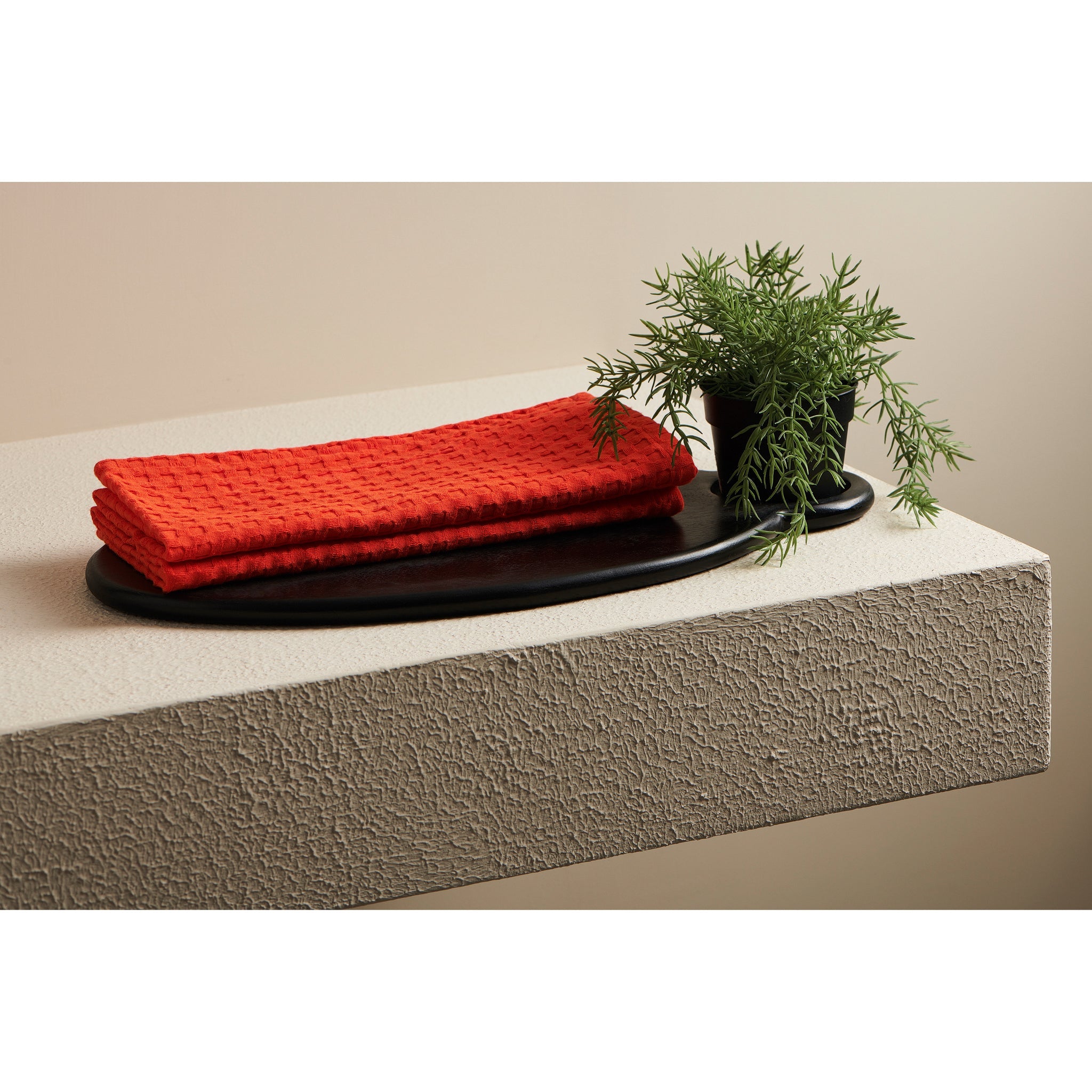 Crayon Solid Textured Waffle Bath Towel -heliconia
