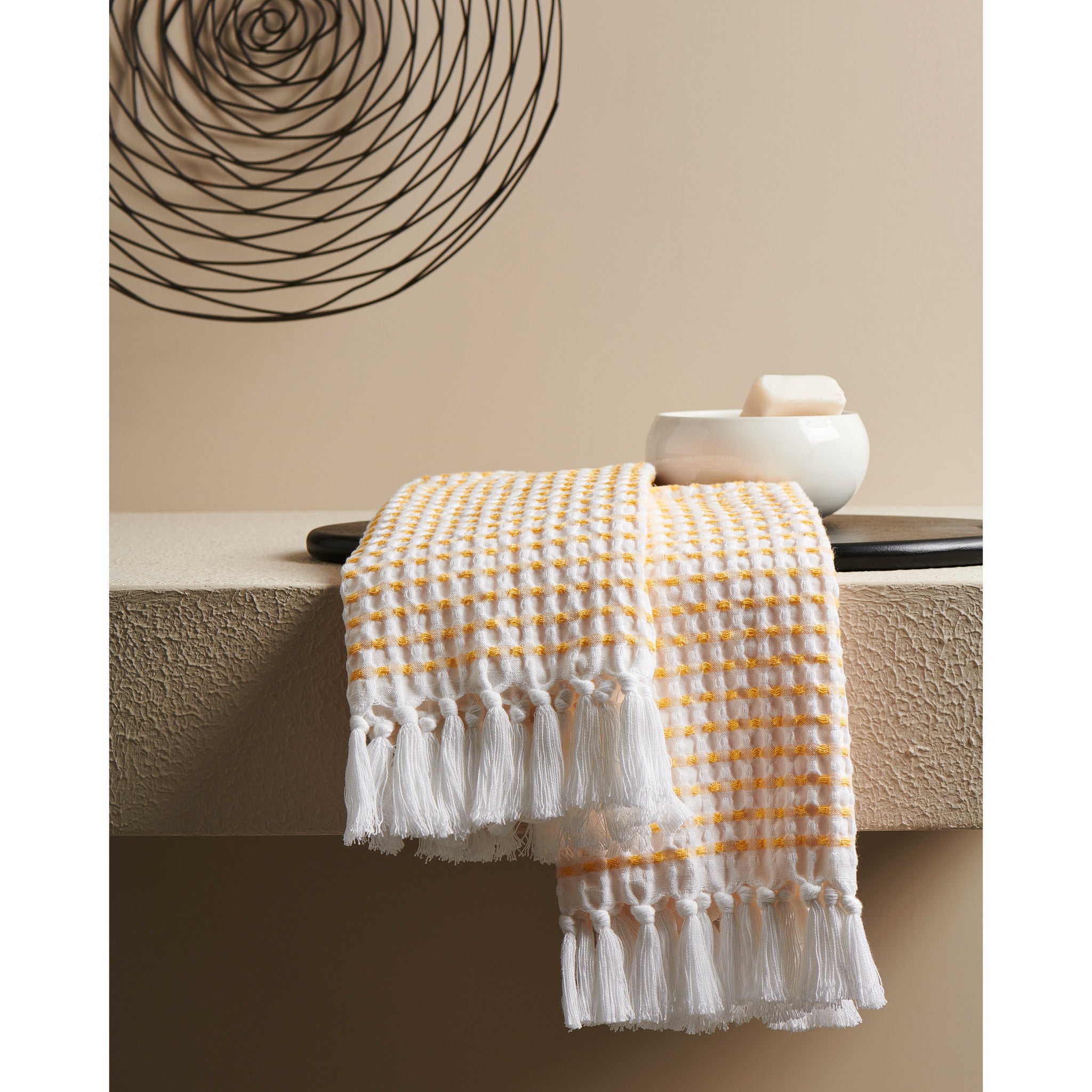 Sprinkle Box Waffle Bath Towel-peach