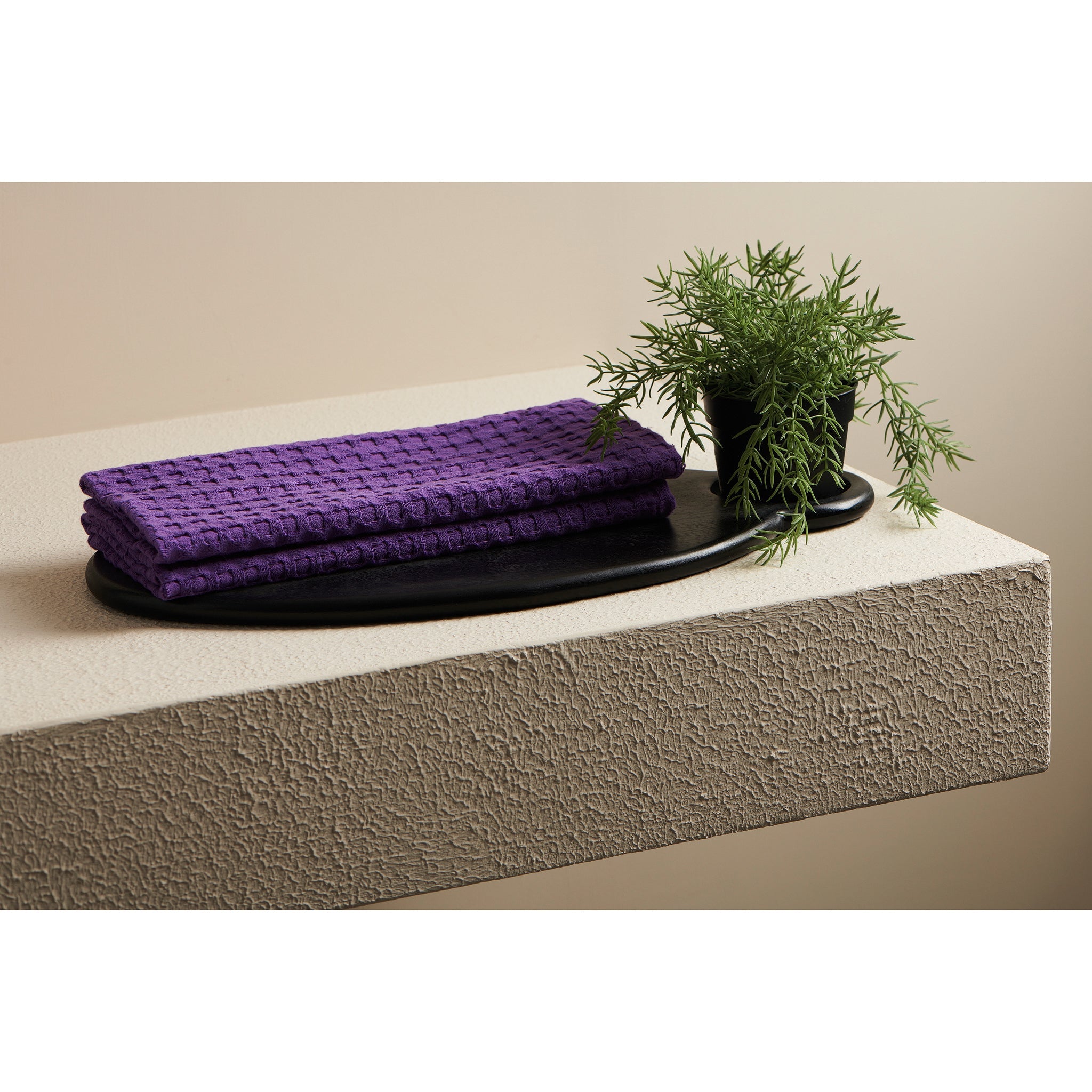 Crayon Solid Textured Waffle Bath Towel -wild orchid