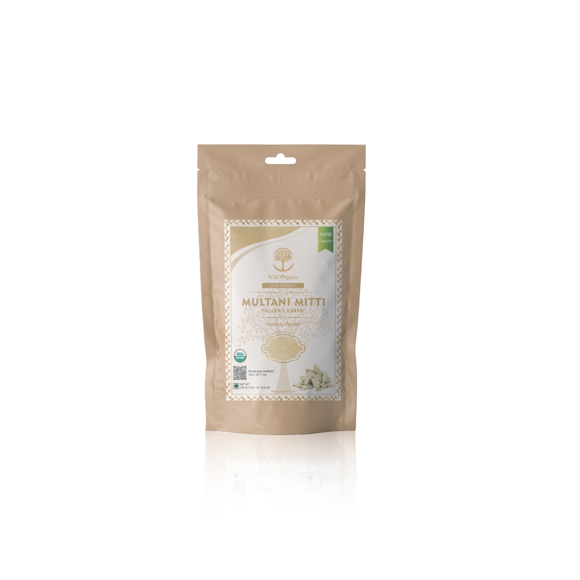 Multani Mitti Fuller Earth Powder 100% Natural Powder No Chemicals No Preseratives No Artificial Fragrance 100gm