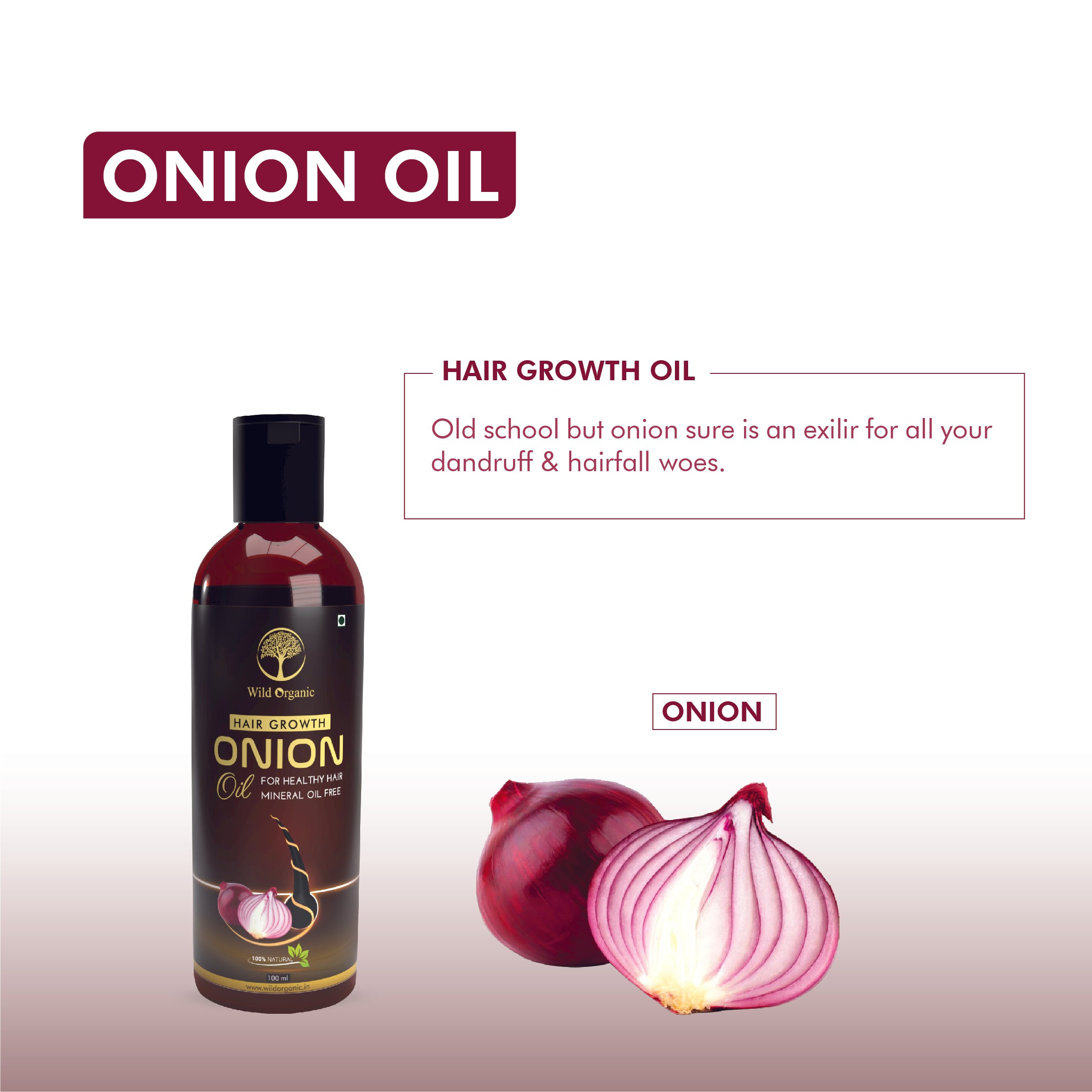 Onion hair oil without mineral oil For hair Fall Control 100ml