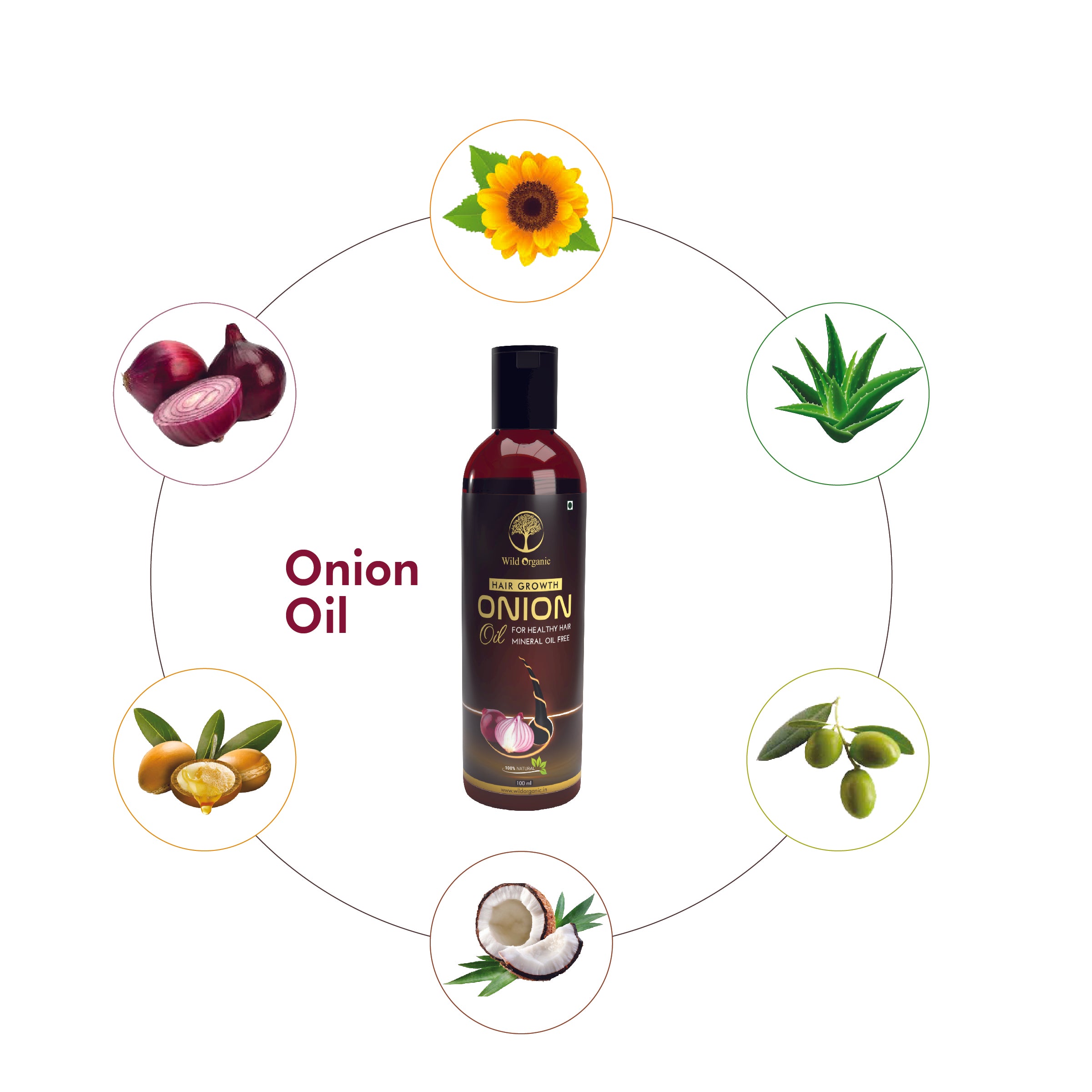 Onion hair oil without mineral oil For hair Fall Control 100ml