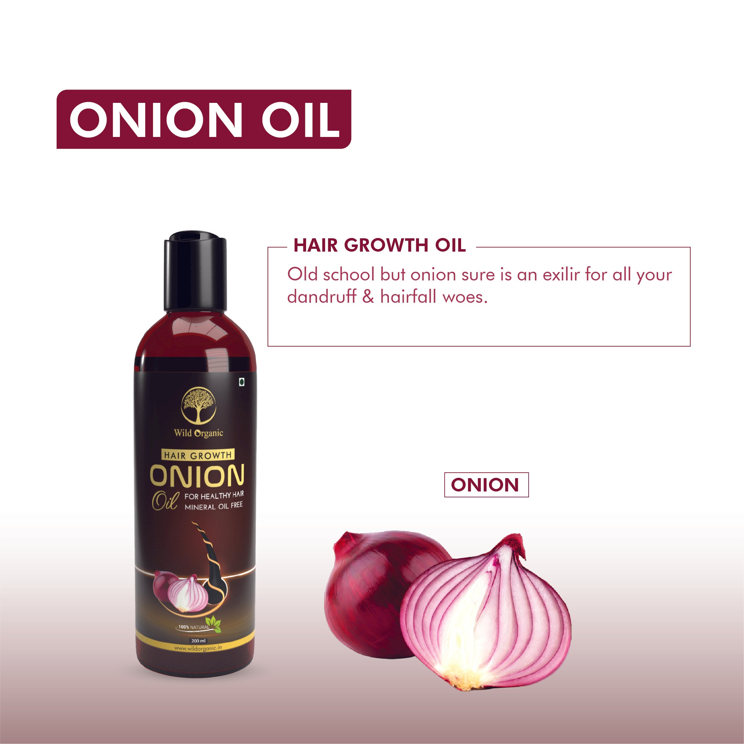 Onion hair oil without mineral oil For hair Fall Control 200ml