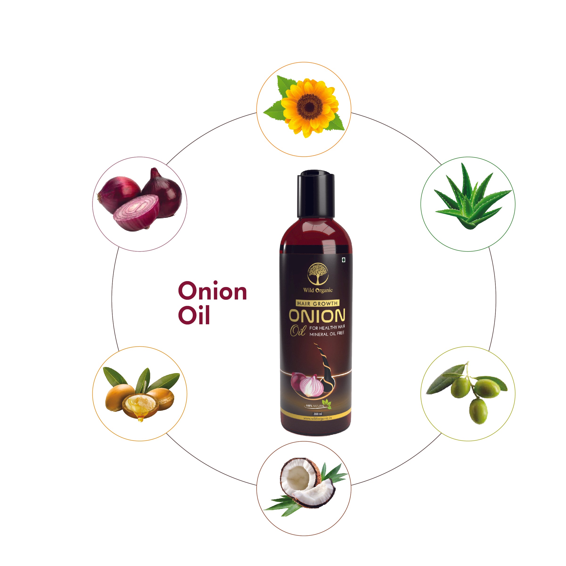 Onion hair oil without mineral oil For hair Fall Control 200ml