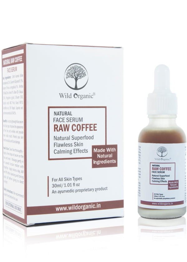 Raw Coffee Face Serum Natural Superfood Flawless Skin Calming effect 30Ml